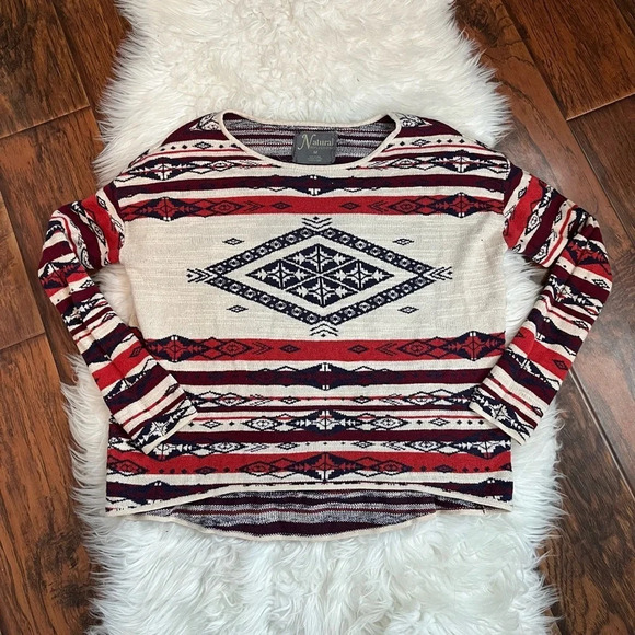 Natural Reflections Aztec Print Sweater Size Medium - Picture 2 of 7